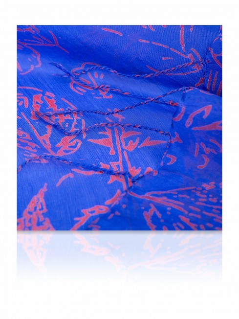 Палантин Женский S20-LEAF/BLUE